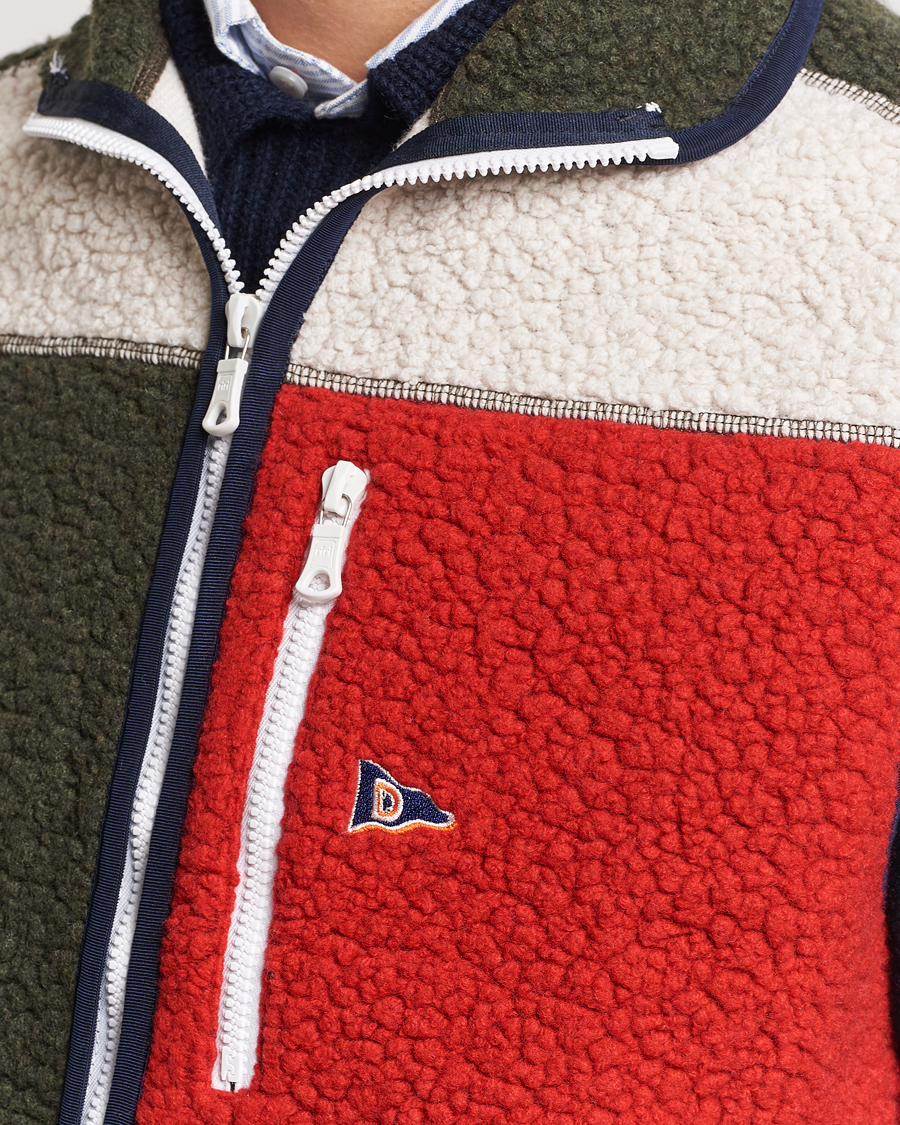 Herre | Trøjer | Drake's | Colourblock Boucle Zip Fleece Vest Multi