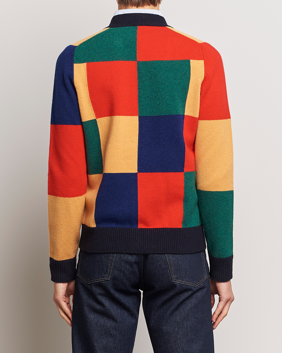 Herre | Trøjer | Drake's | Patchwork Cardigan Multi