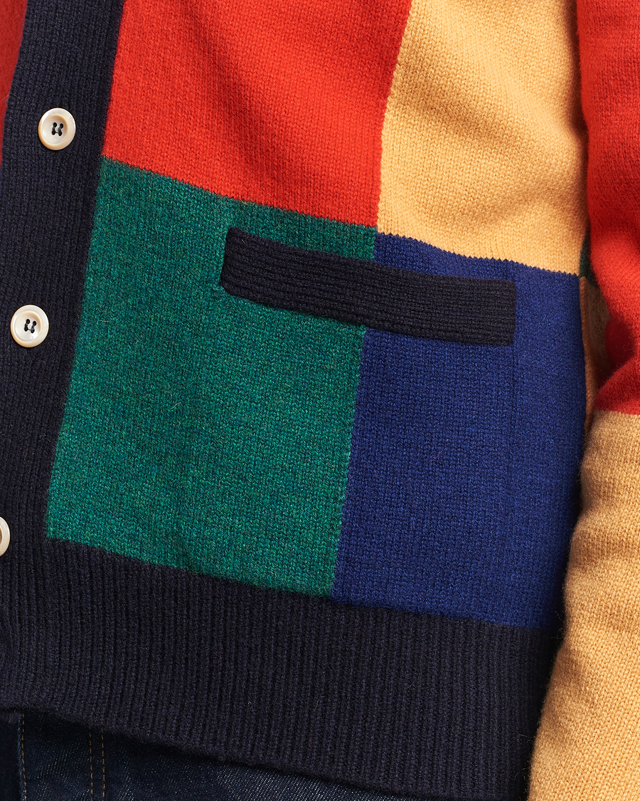 Herre | Trøjer | Drake's | Patchwork Cardigan Multi