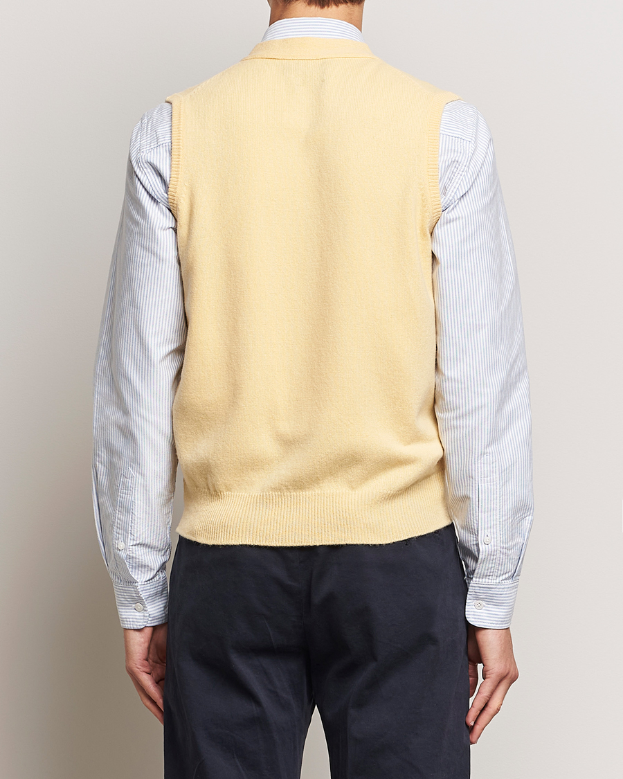 Herre | Trøjer | Drake's | Lambswool Vest Cardigan Yellow