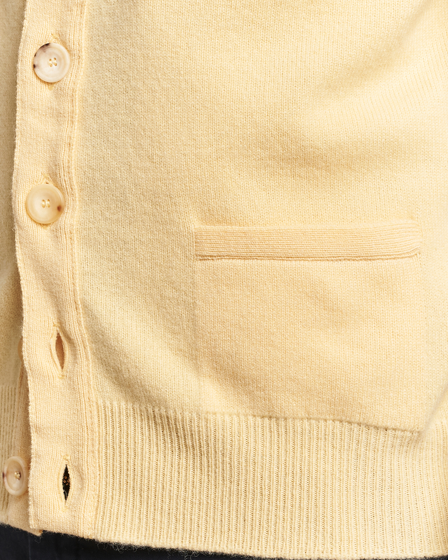 Herre | Trøjer | Drake's | Lambswool Vest Cardigan Yellow