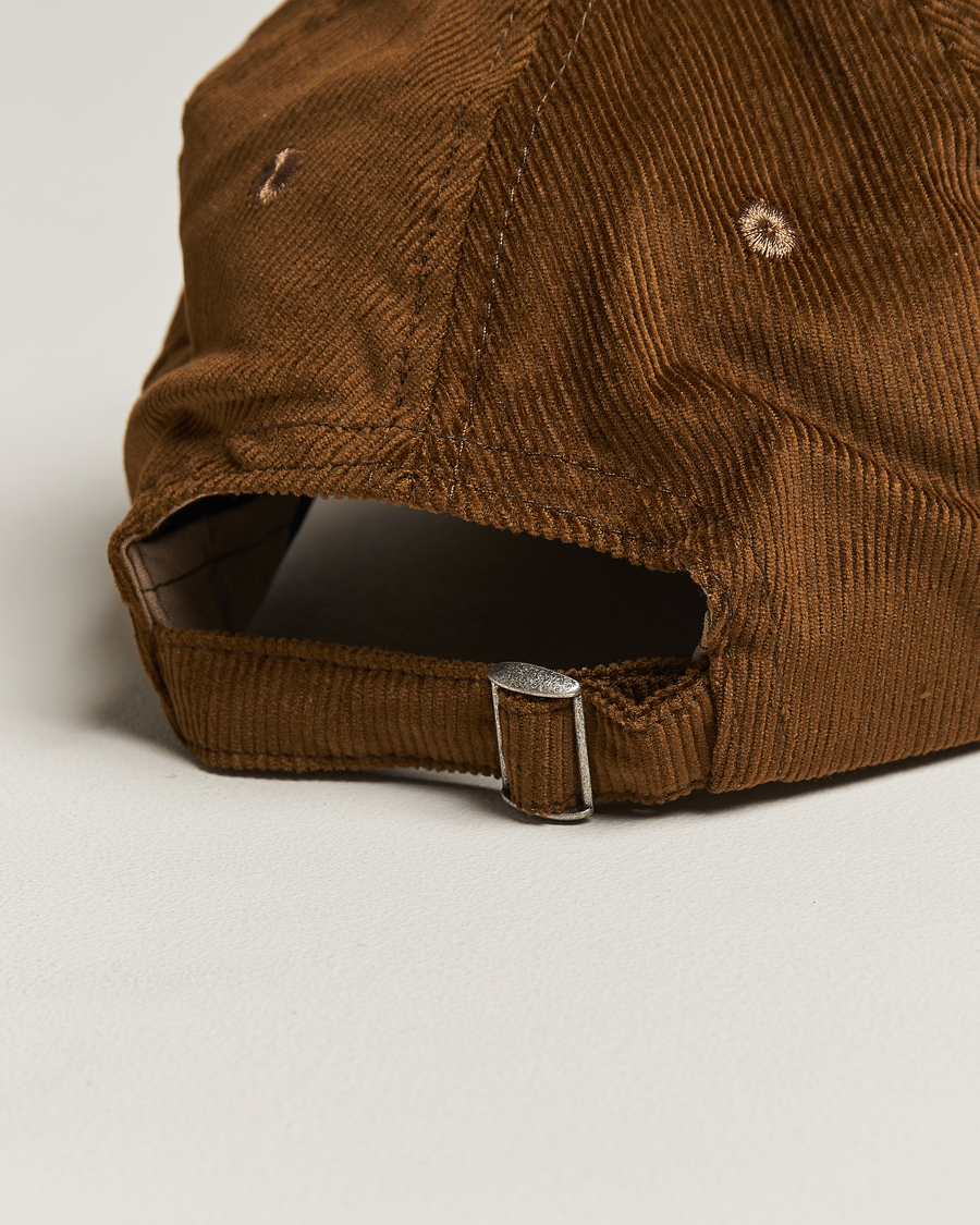 Herre | Drake's D Flag Logo Cord Baseball Cap Brown | Drake's | D Flag Logo Cord Baseball Cap Brown