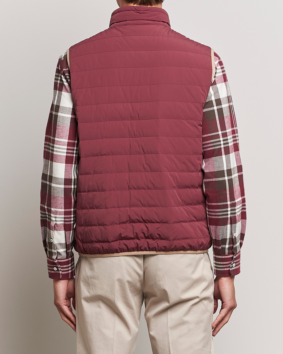 Herre | Jakker | Brunello Cucinelli | Nylon Down Vest Burgundy