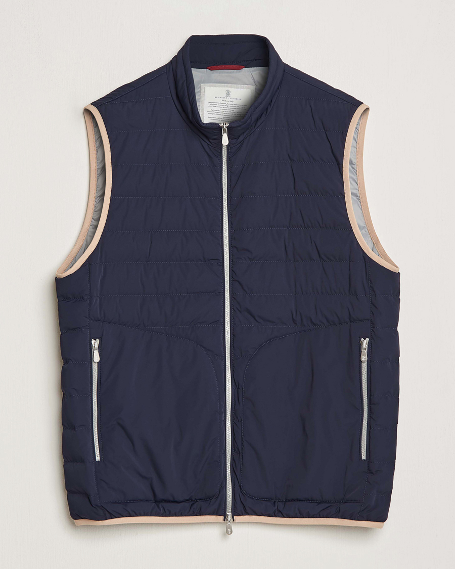 Herre | Jakker | Brunello Cucinelli | Nylon Down Vest Navy