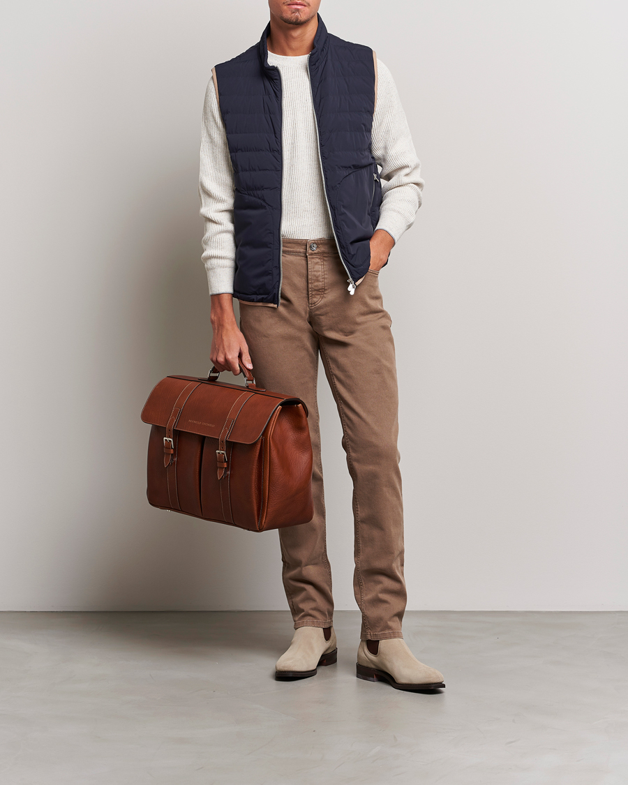 Herre | Jakker | Brunello Cucinelli | Nylon Down Vest Navy