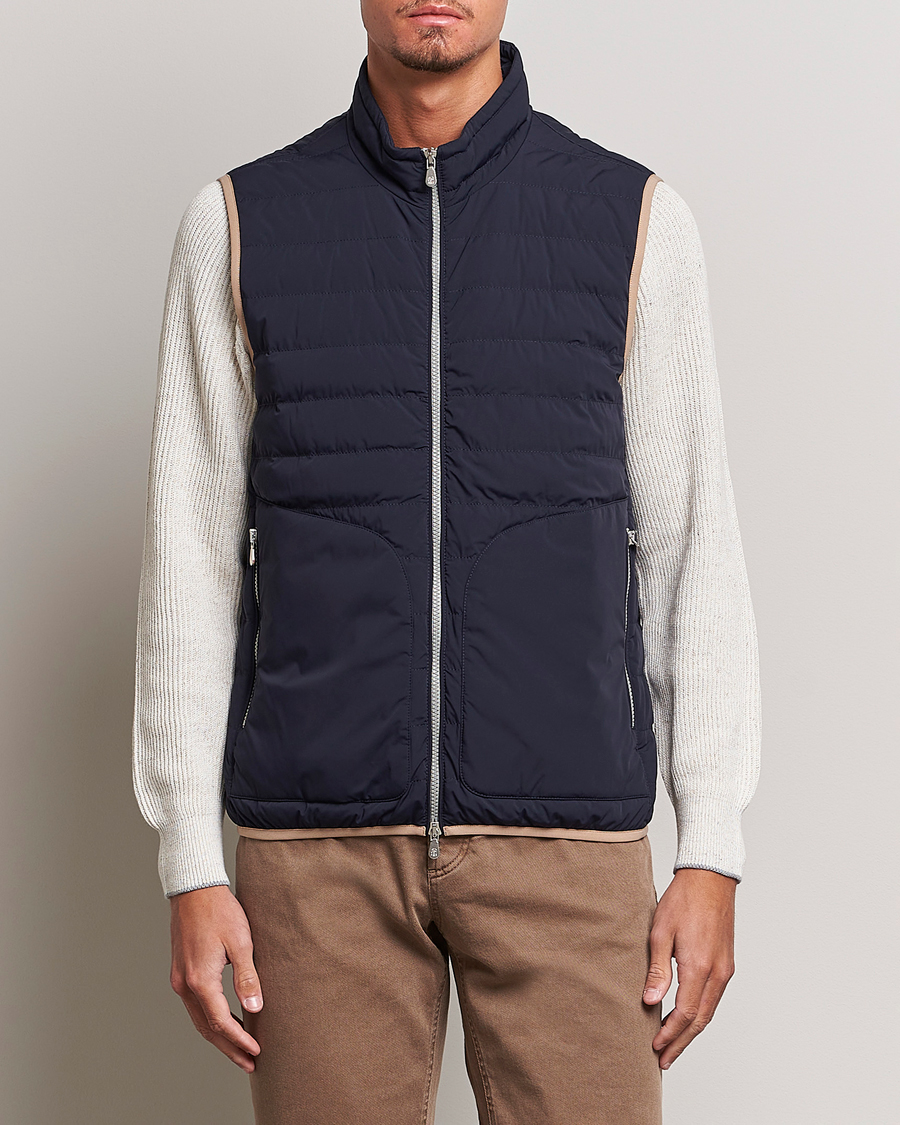 Herre | Jakker | Brunello Cucinelli | Nylon Down Vest Navy