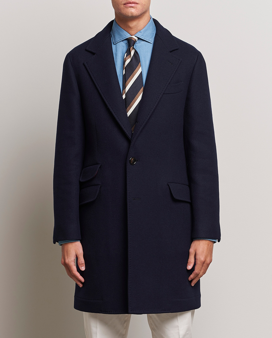 Herre | Formelle jakker | Brunello Cucinelli | Wool/Cashmere Single Breasted Coat Navy