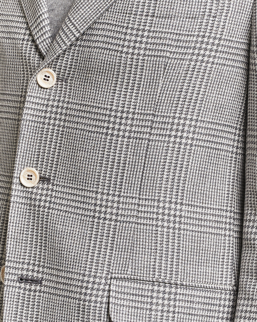 Herre | Blazere & jakker | Brunello Cucinelli | Prince Of Wales Check Blazer Pearl Grey