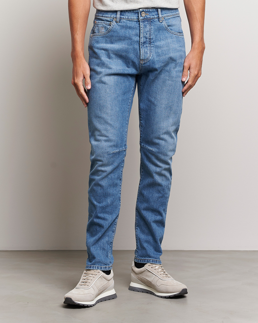 Herre | Jeans | Brunello Cucinelli | Leisure Fit Jeans Medium Blue Wash