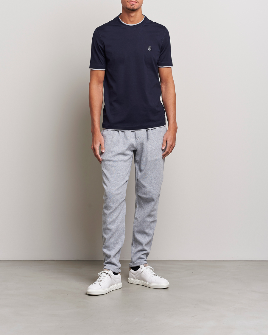 Herre | Bukser | Brunello Cucinelli | Pleated Soft Sweatpants Grey Melange