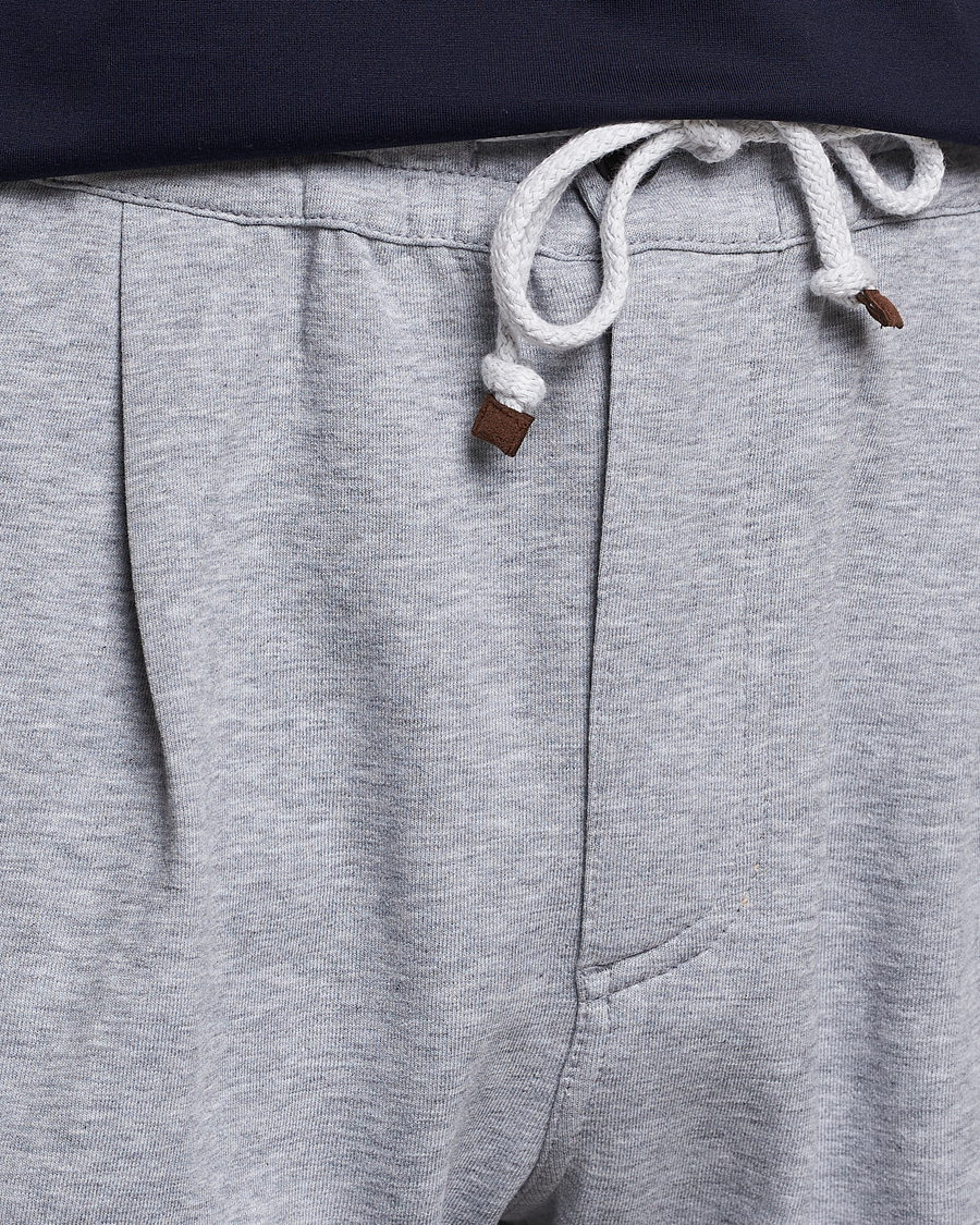 Herre | Bukser | Brunello Cucinelli | Pleated Soft Sweatpants Grey Melange