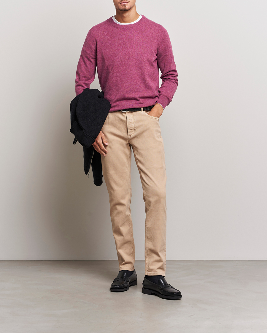 Herre | Trøjer | Brunello Cucinelli | 2 Ply Cashmere Pullover Burgundy
