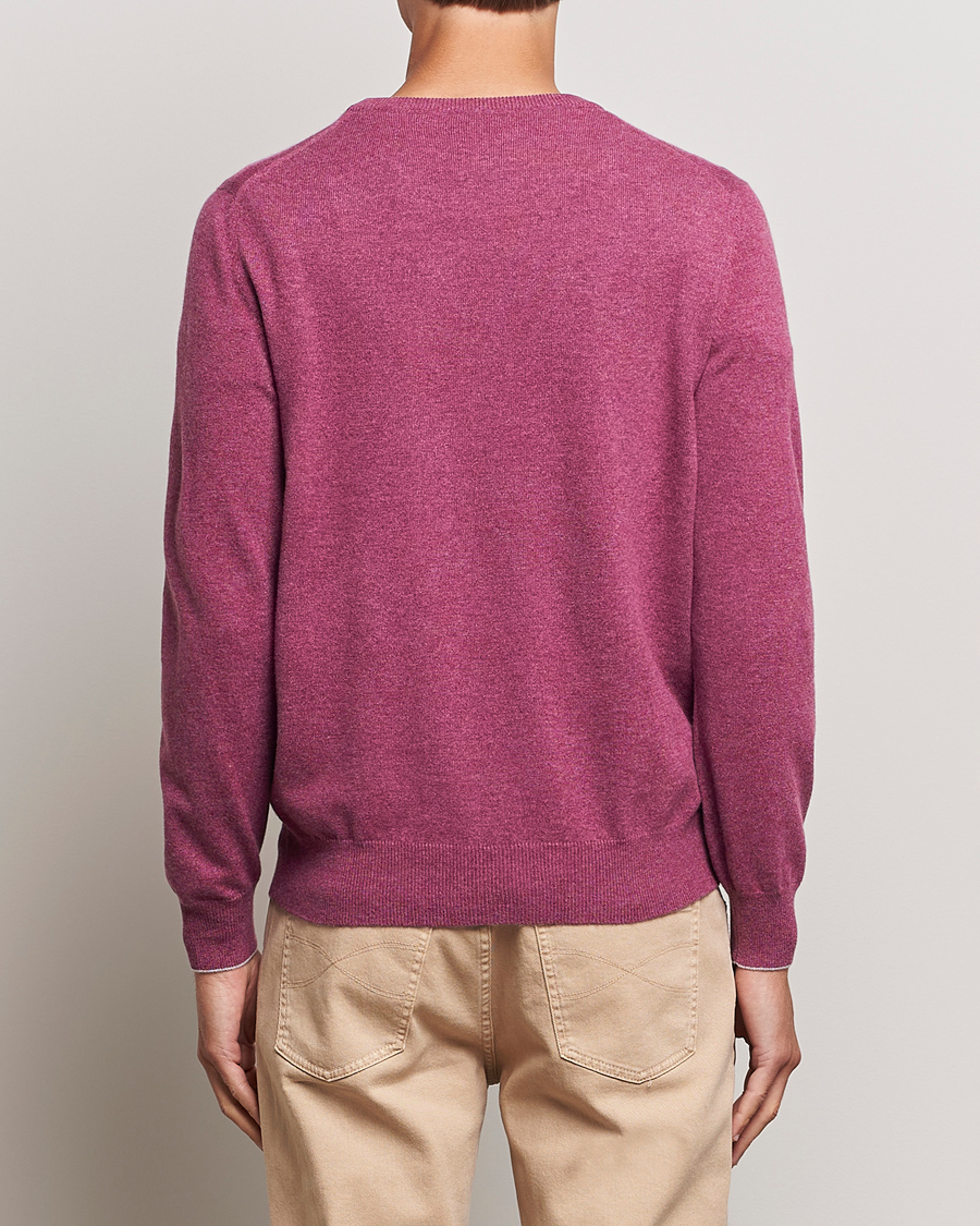 Herre | Trøjer | Brunello Cucinelli | 2 Ply Cashmere Pullover Burgundy