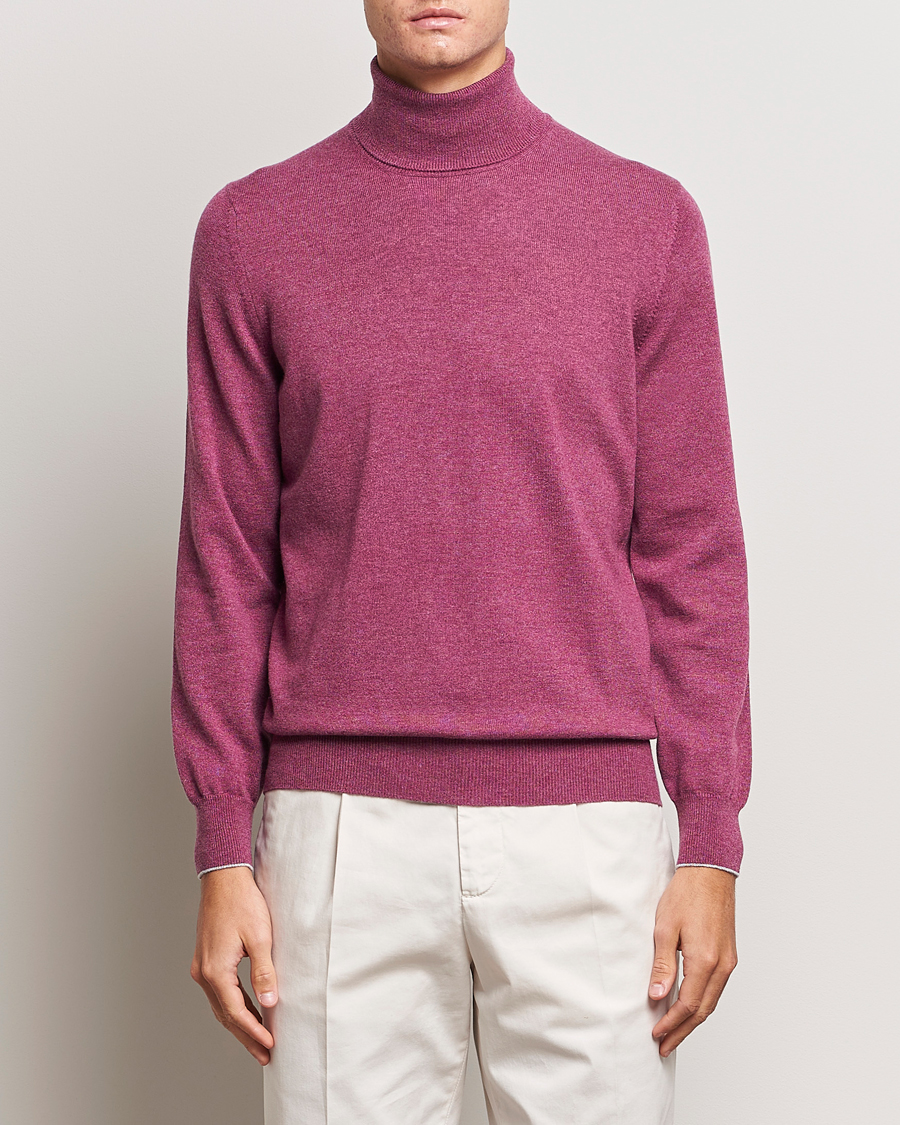 Herre | Trøjer | Brunello Cucinelli | 2 Ply Cashmere Rollneck Burgundy