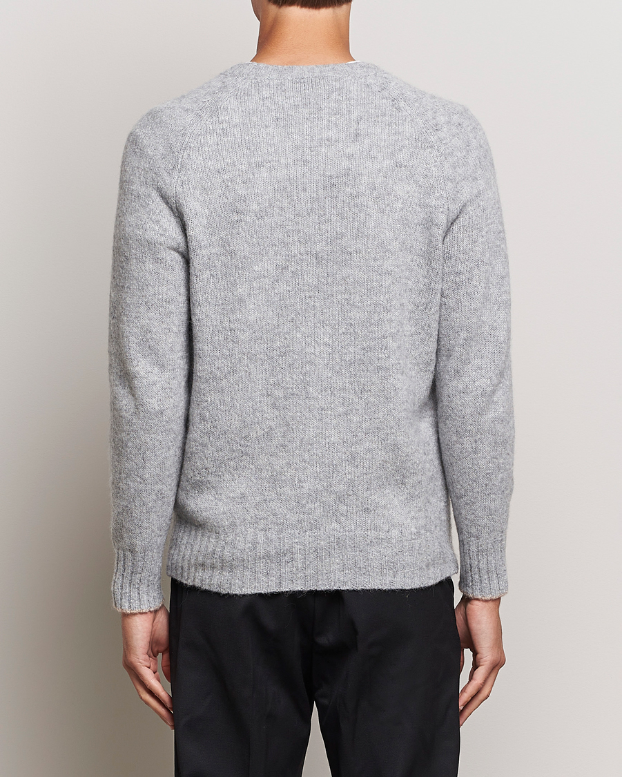 Herre | Trøjer | Brunello Cucinelli | Fluffy Crew Neck Sweater Light Grey