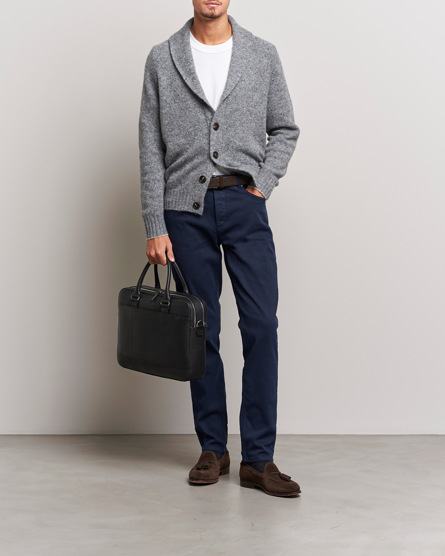 Herre | Trøjer | Brunello Cucinelli | Fluffy Shawl Collar Cardigan Grey Melange