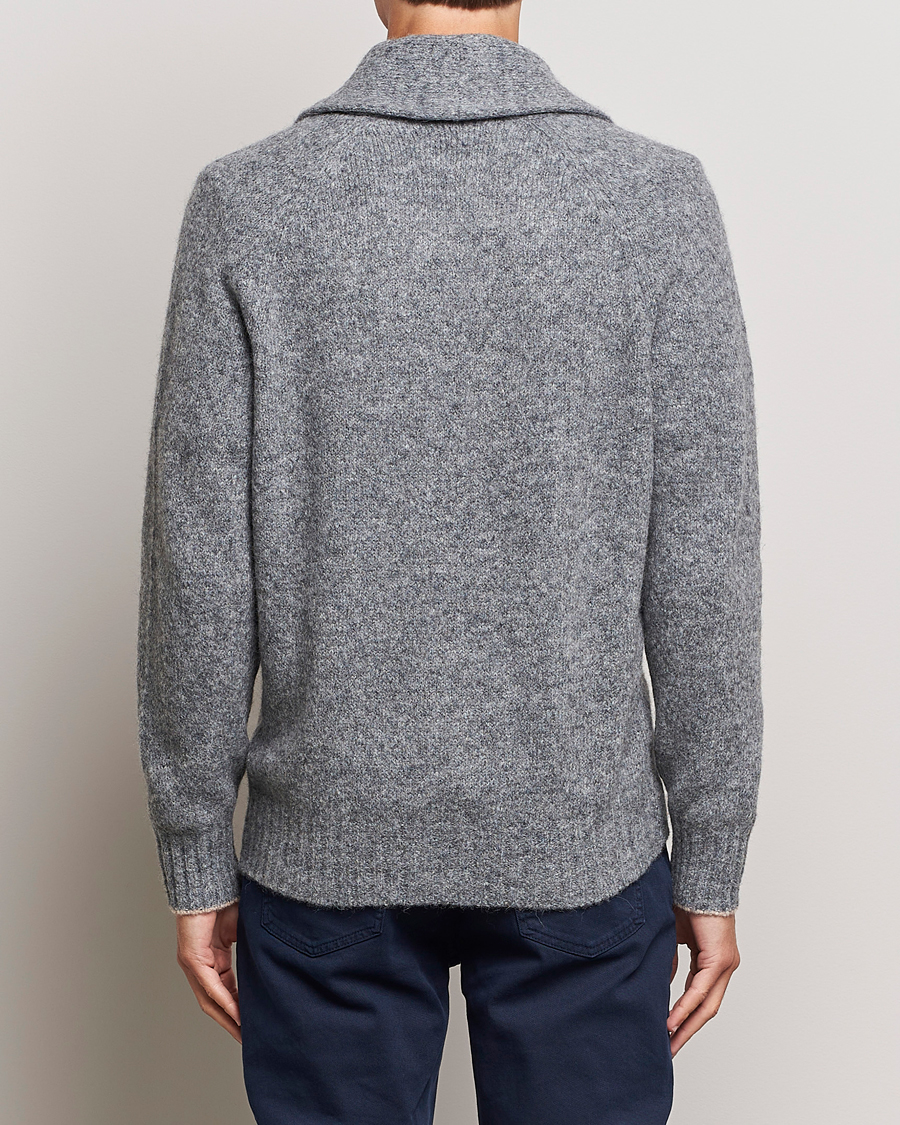 Herre | Trøjer | Brunello Cucinelli | Fluffy Shawl Collar Cardigan Grey Melange