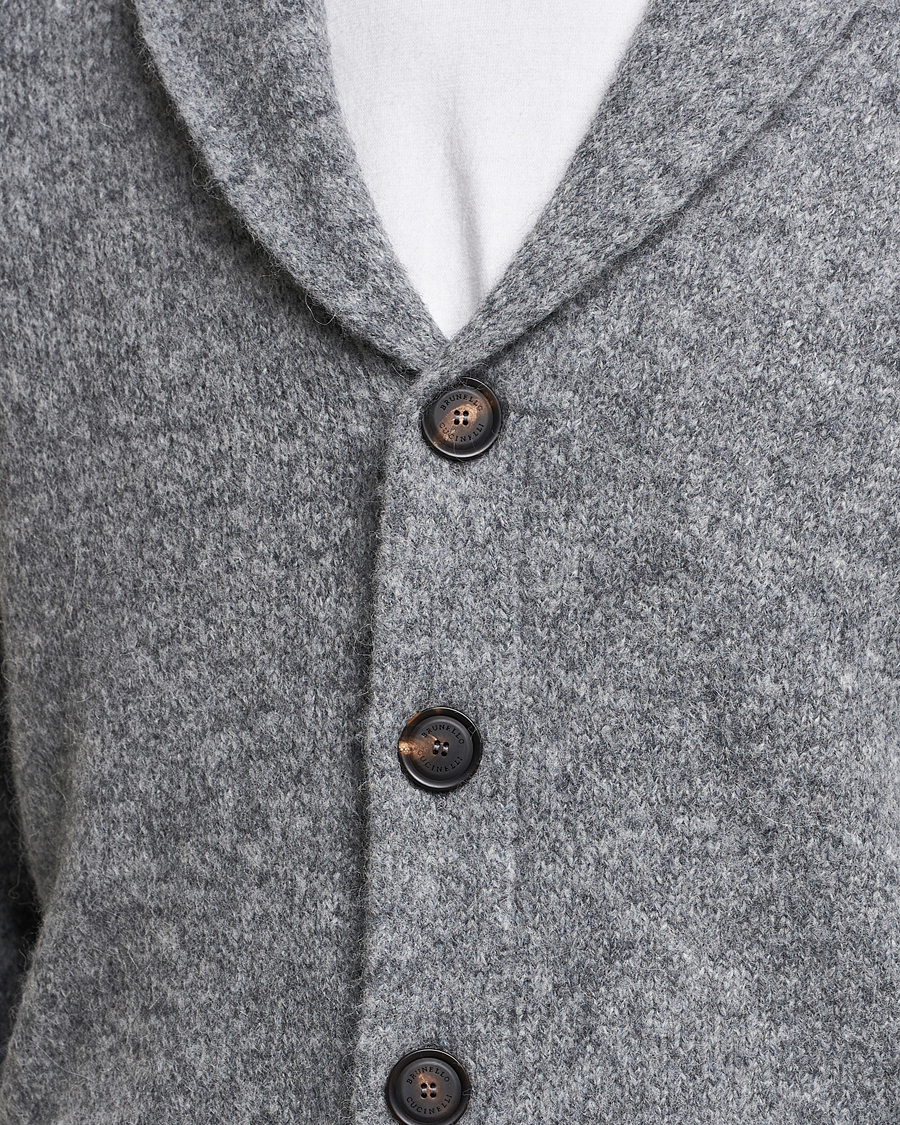 Herre | Trøjer | Brunello Cucinelli | Fluffy Shawl Collar Cardigan Grey Melange