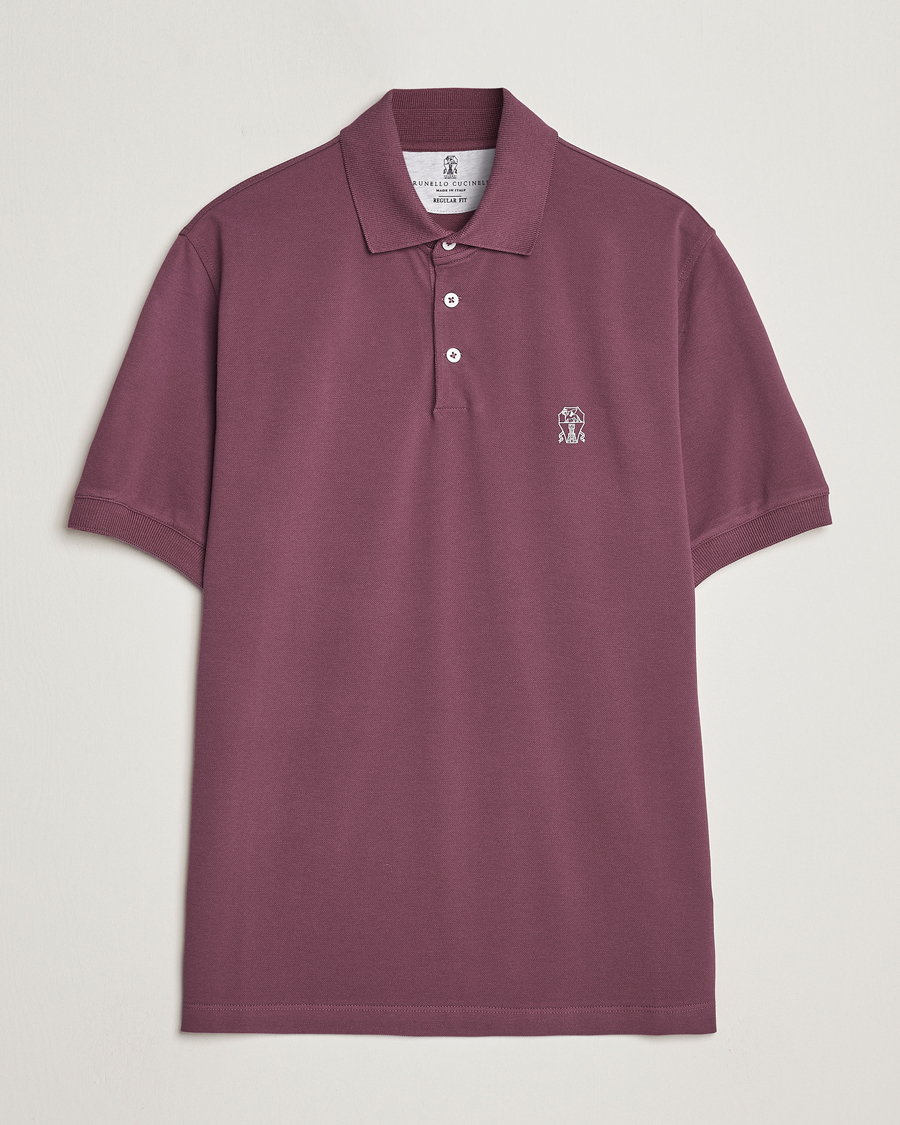 Herre | Polotrøjer | Brunello Cucinelli | Short Sleeve Logo Polo Burgundy