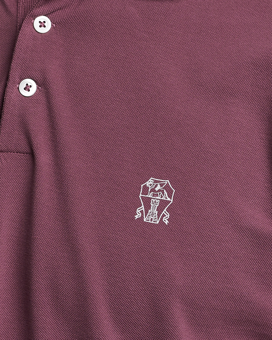 Herre | Polotrøjer | Brunello Cucinelli | Short Sleeve Logo Polo Burgundy