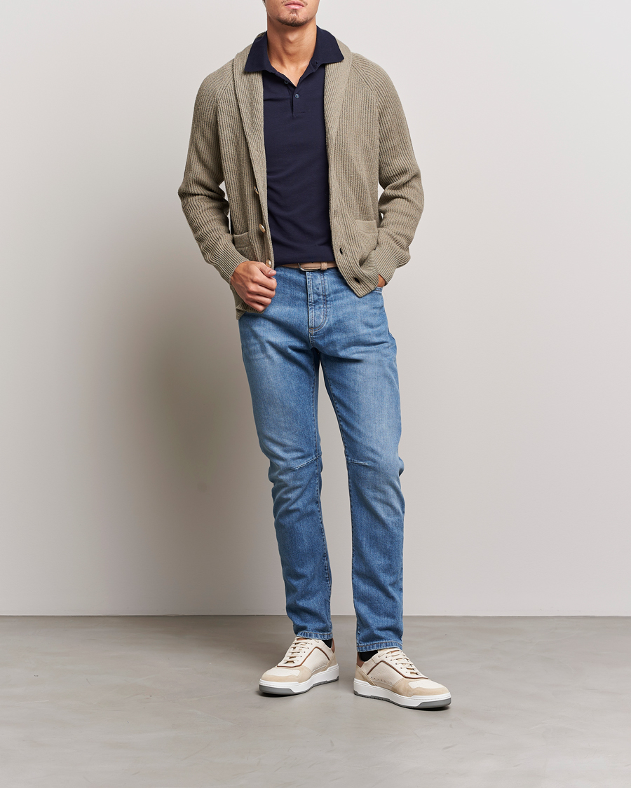 Herre | Polotrøjer | Brunello Cucinelli | Short Sleeve Logo Polo Dark Blue
