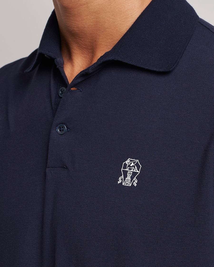 Herre | Polotrøjer | Brunello Cucinelli | Short Sleeve Logo Polo Dark Blue