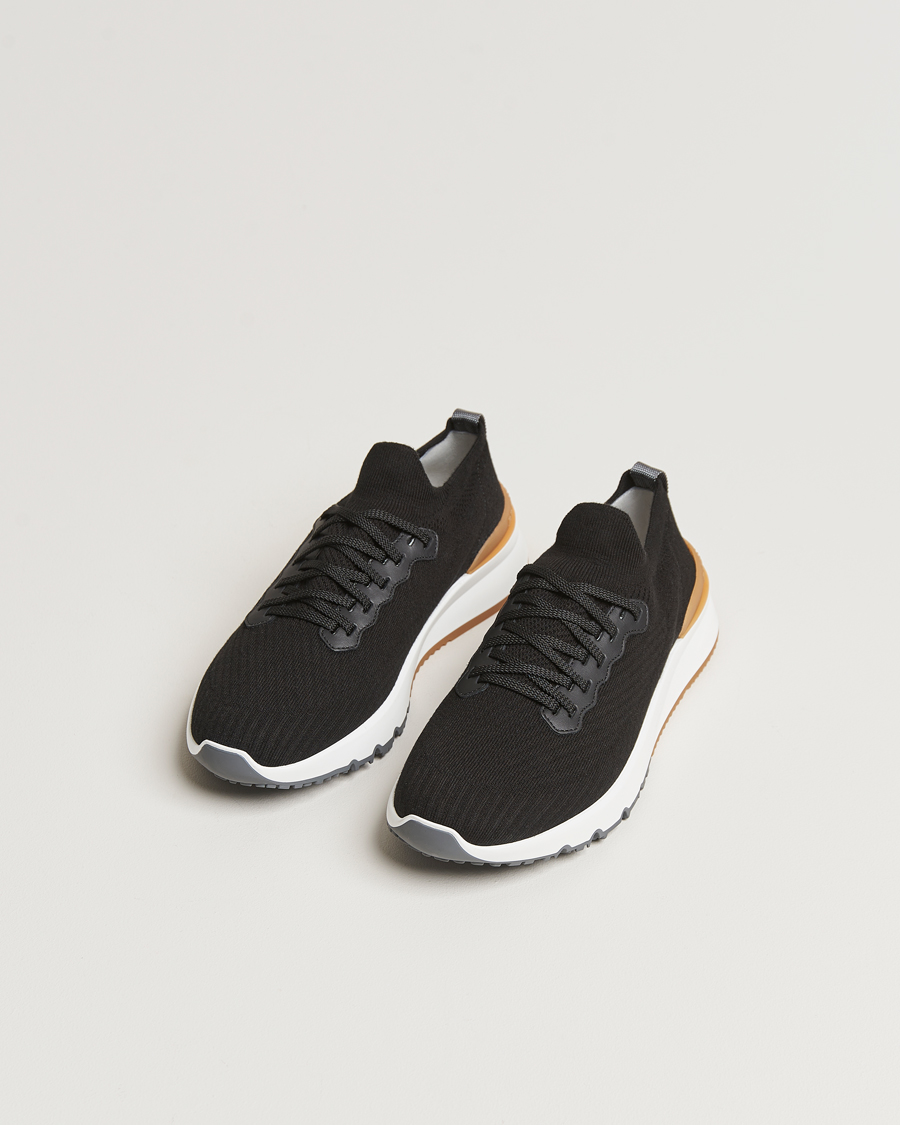 Herre | Brunello Cucinelli | Brunello Cucinelli | Flannel Running Sneakers Black