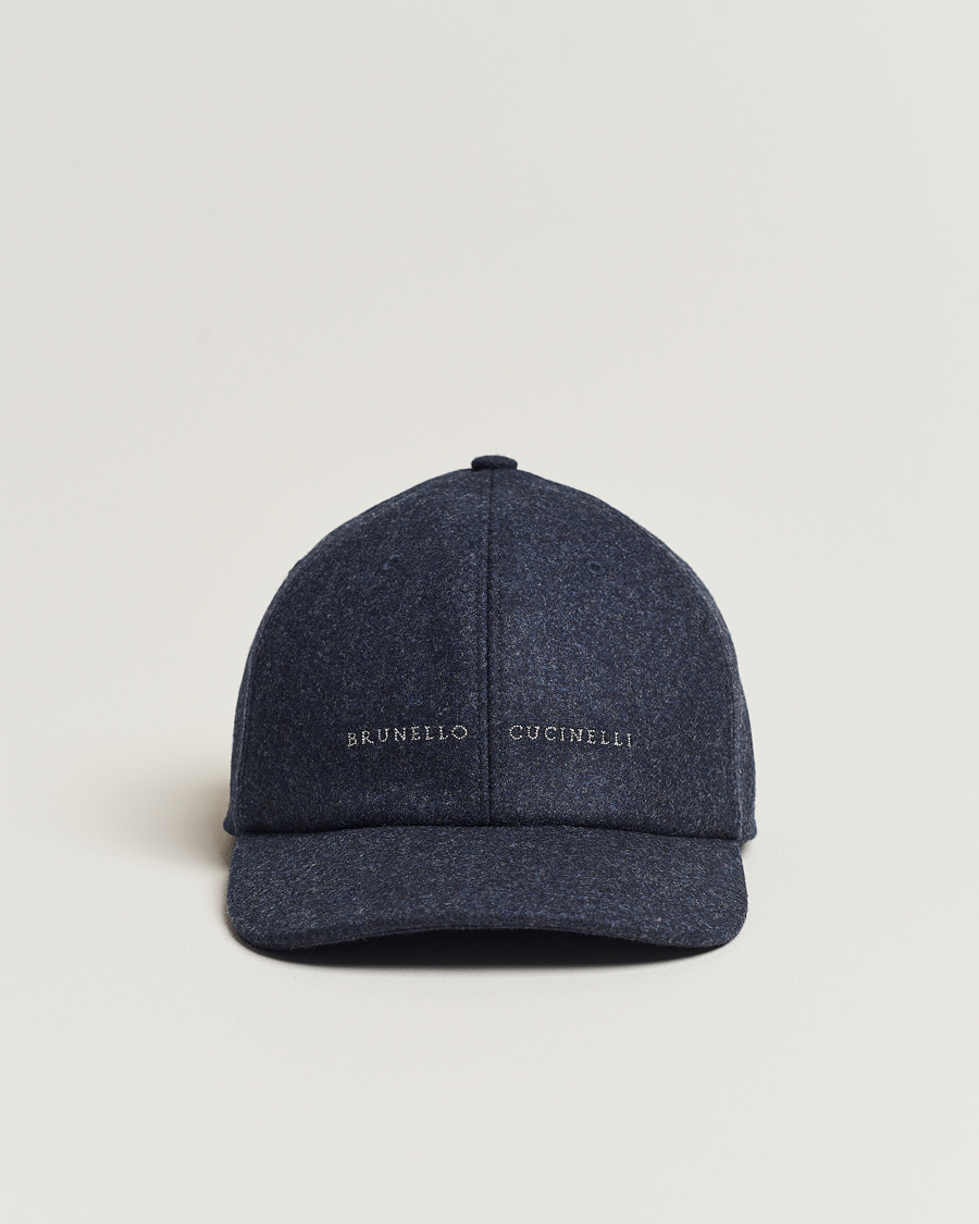 Herre | Brunello Cucinelli Flannel Baseball Cap Navy | Brunello Cucinelli | Flannel Baseball Cap Navy