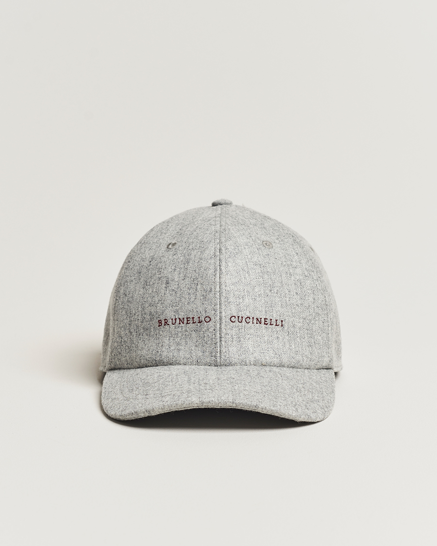 Herre | Brunello Cucinelli Flannel Baseball Cap Light Grey | Brunello Cucinelli | Flannel Baseball Cap Light Grey