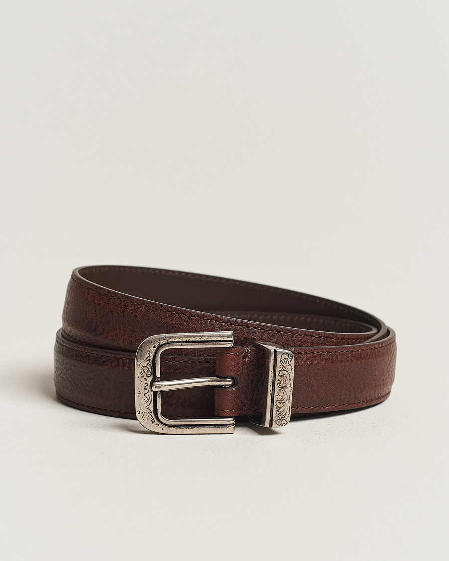 Herre | Brunello Cucinelli Narrow Belt Brown Calf | Brunello Cucinelli | Narrow Belt Brown Calf