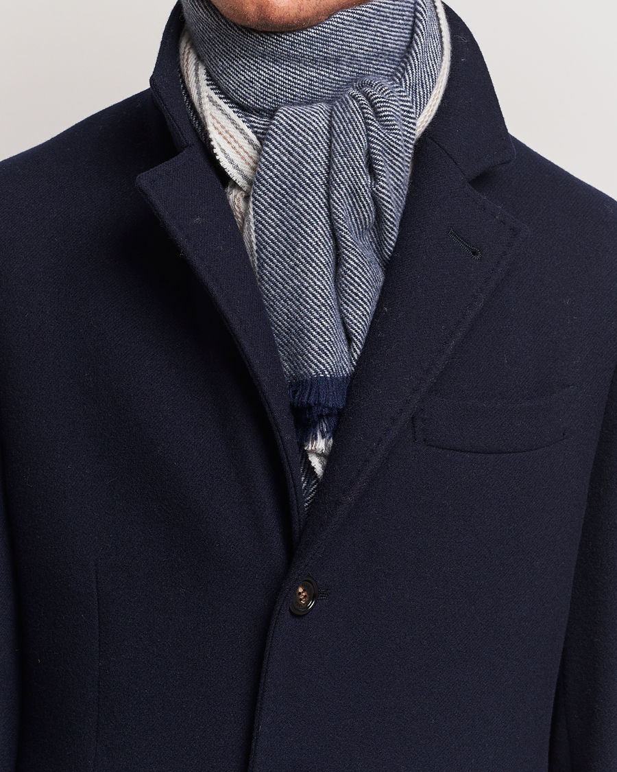 Herre | Brunello Cucinelli Cashmere Scarf Denim Blue | Brunello Cucinelli | Cashmere Scarf Denim Blue