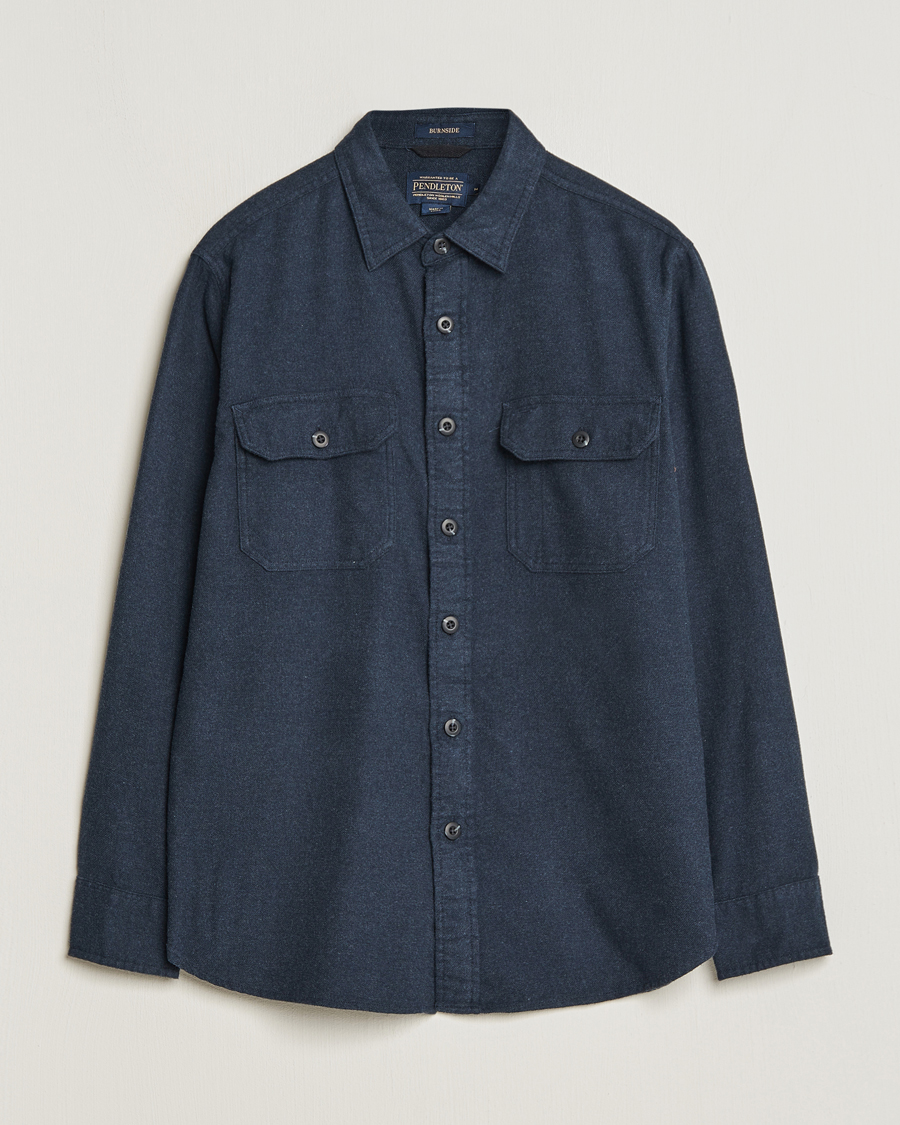 Herre | Skjorter | Pendleton | Burnside Flannel Shirt Navy Heather