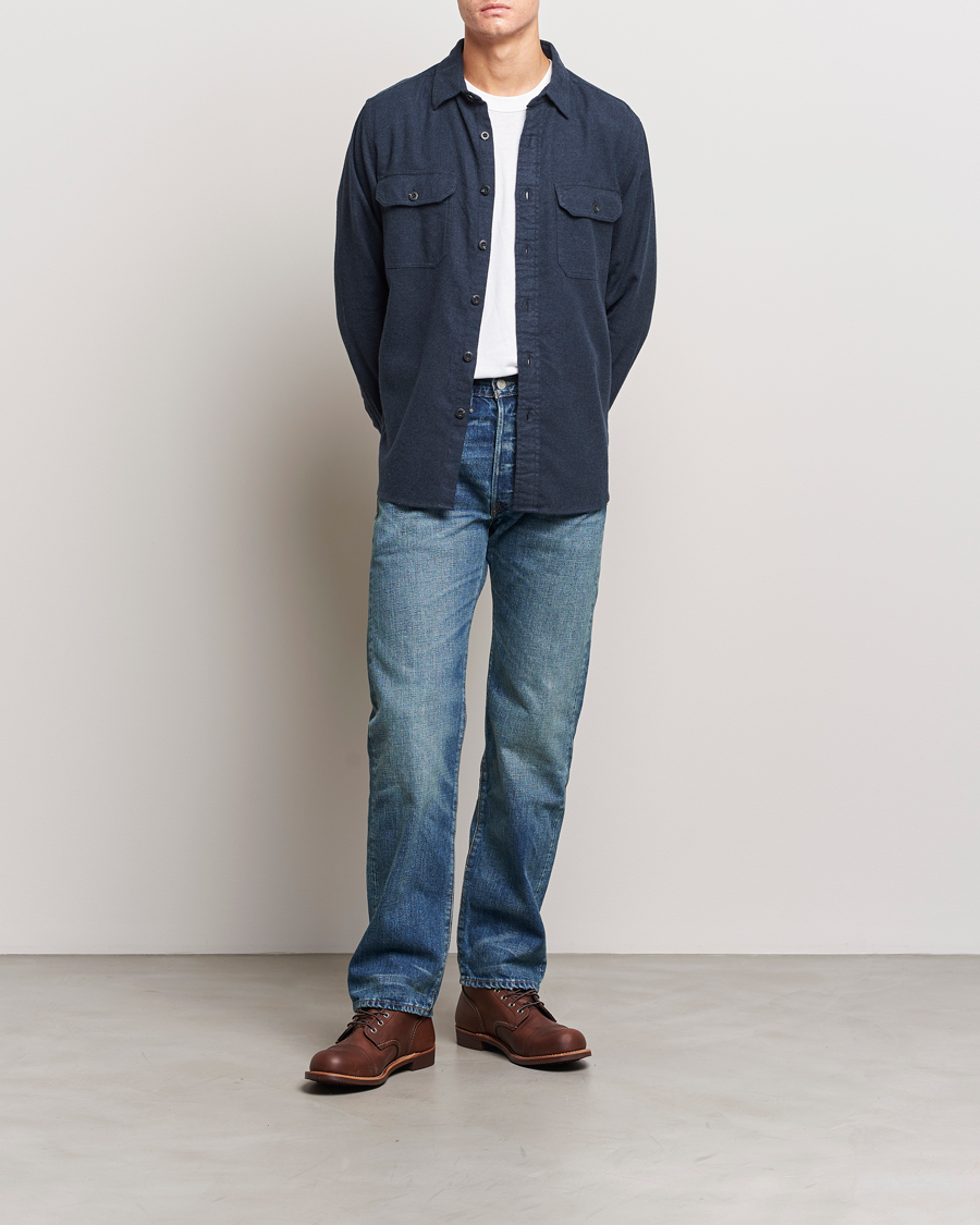 Herre | Skjorter | Pendleton | Burnside Flannel Shirt Navy Heather