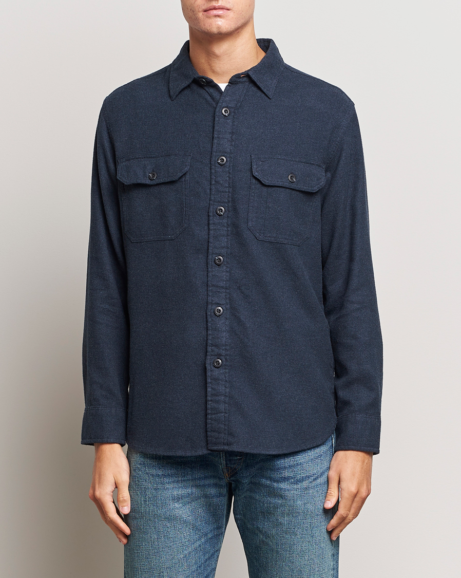 Herre | Skjorter | Pendleton | Burnside Flannel Shirt Navy Heather
