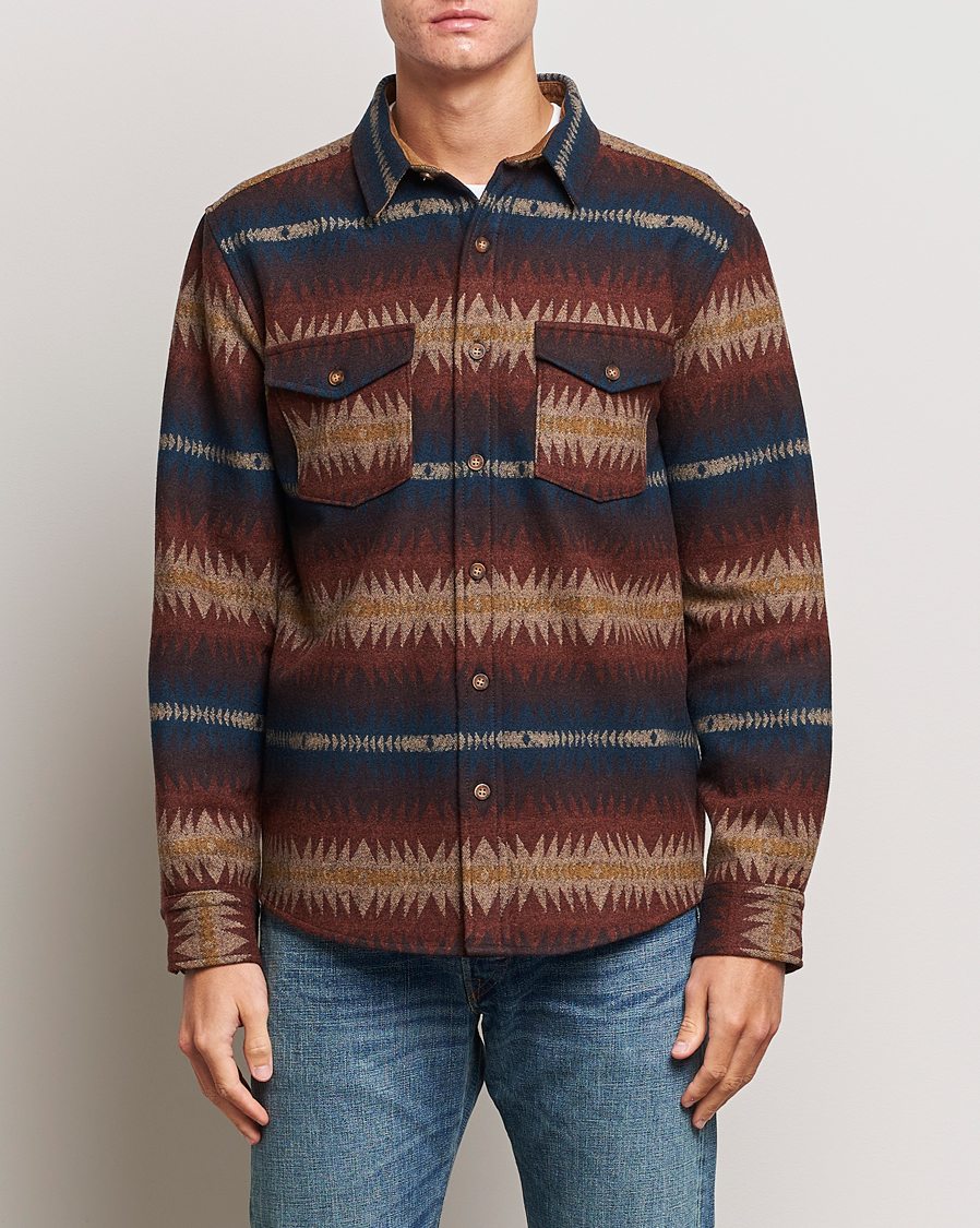 Herre | Skjorter | Pendleton | LA Pine Wool Overshirt Tye River Red
