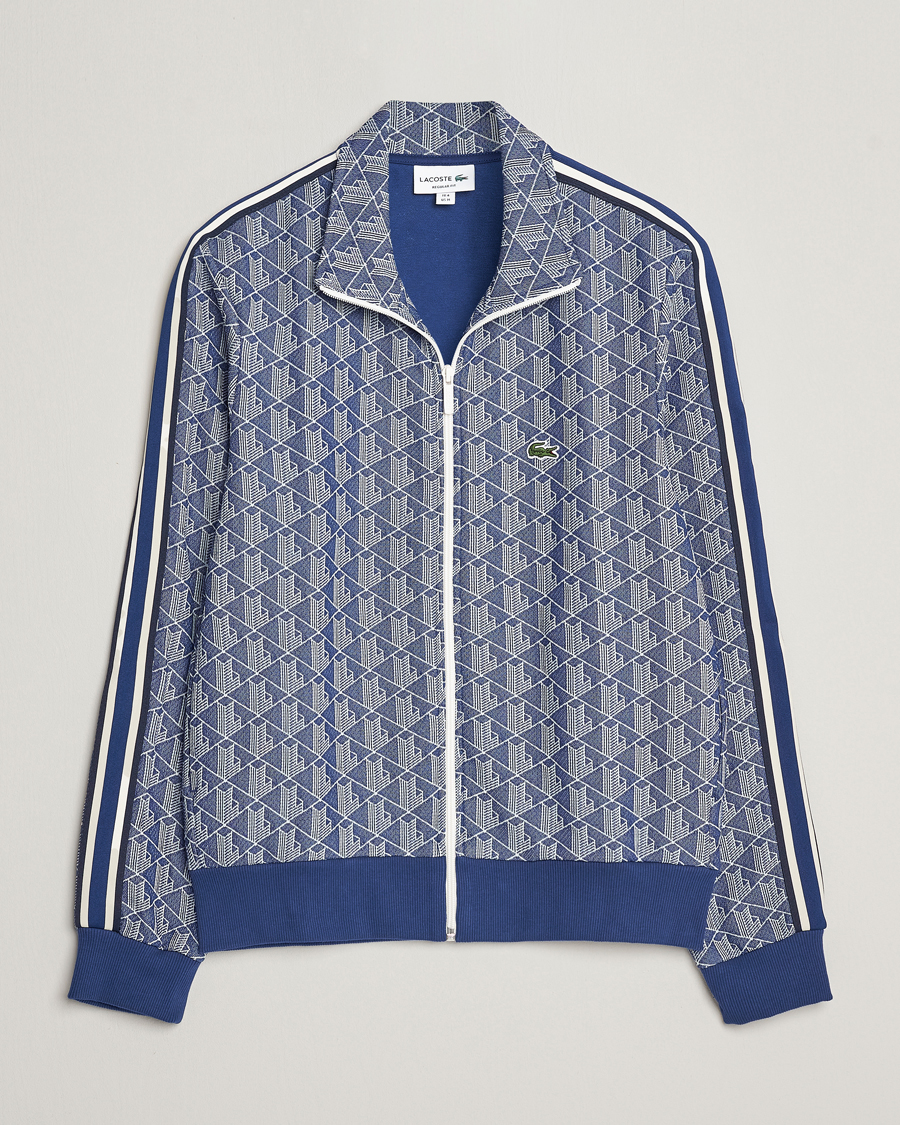 Herre | Trøjer | Lacoste | Monogram Full Zip Track Jacket Methylene/Flour