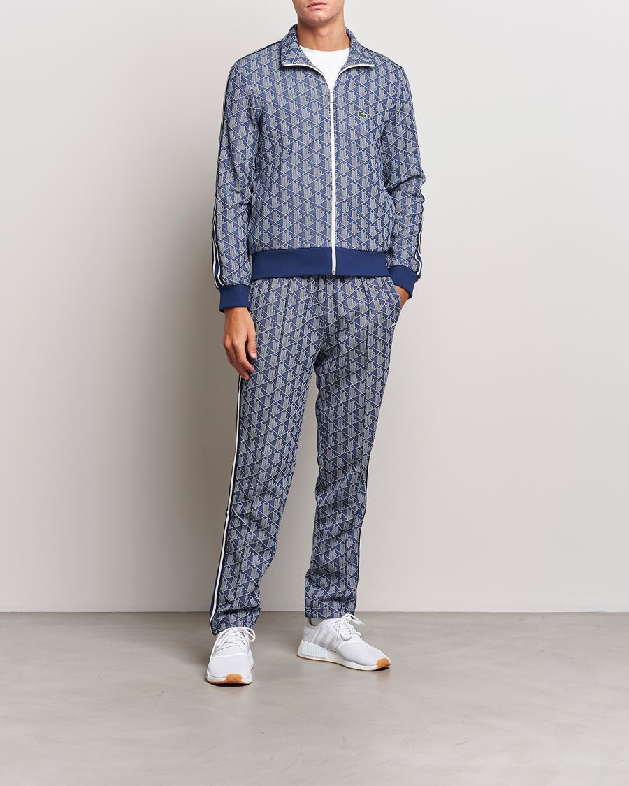 Herre | Trøjer | Lacoste | Monogram Full Zip Track Jacket Methylene/Flour
