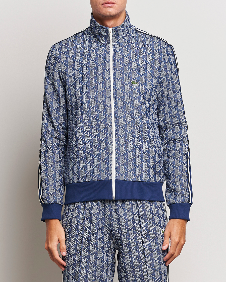Herre | Full-zip | Lacoste | Monogram Full Zip Sweater Methylene