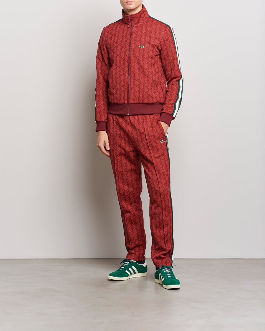 Herre | Trøjer | Lacoste | Monogram Full Zip Track Jacket Pinot/Red
