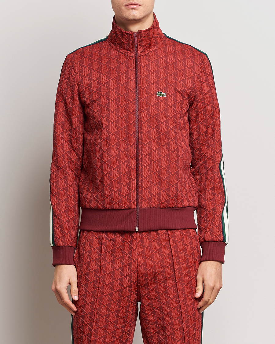 Herre | Trøjer | Lacoste | Monogram Full Zip Track Jacket Pinot/Red