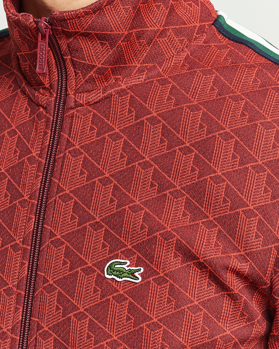 Herre | Trøjer | Lacoste | Monogram Full Zip Track Jacket Pinot/Red