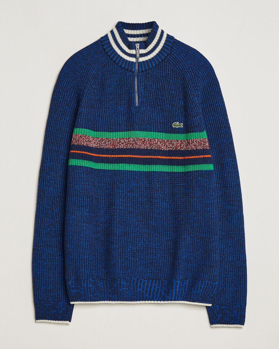 Herre | Trøjer | Lacoste | Colorblocked Knitted Half Zip Navy Blue