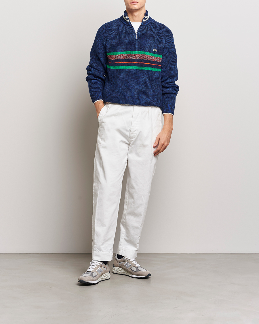 Herre | Trøjer | Lacoste | Colorblocked Knitted Half Zip Navy Blue