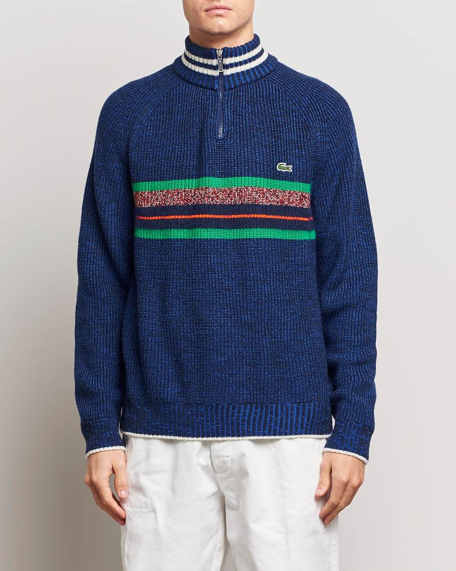 Herre | Trøjer | Lacoste | Colorblocked Knitted Half Zip Navy Blue