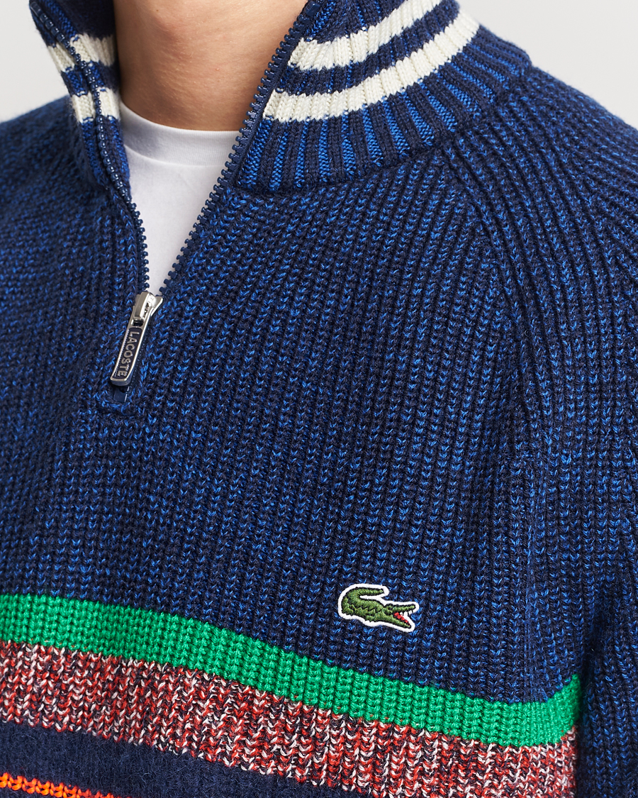 Herre | Trøjer | Lacoste | Colorblocked Knitted Half Zip Navy Blue