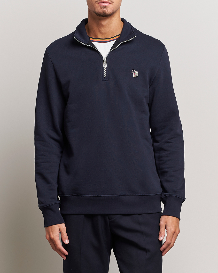 Herre | Paul Smith | PS Paul Smith | Zebra Organic Cotton Sweat Half Zip Navy