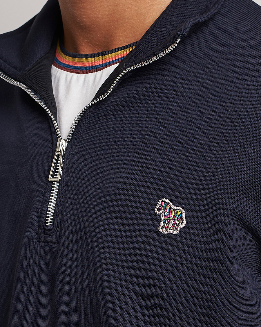Herre | Trøjer | PS Paul Smith | Zebra Organic Cotton Sweat Half Zip Navy