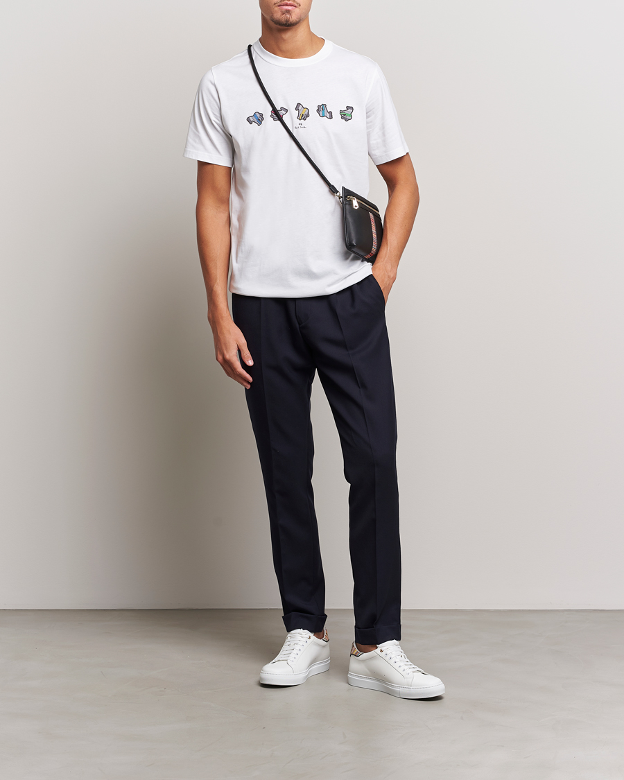 Herre | T-Shirts | PS Paul Smith | Zebra Repeat Crew Neck T-Shirt White