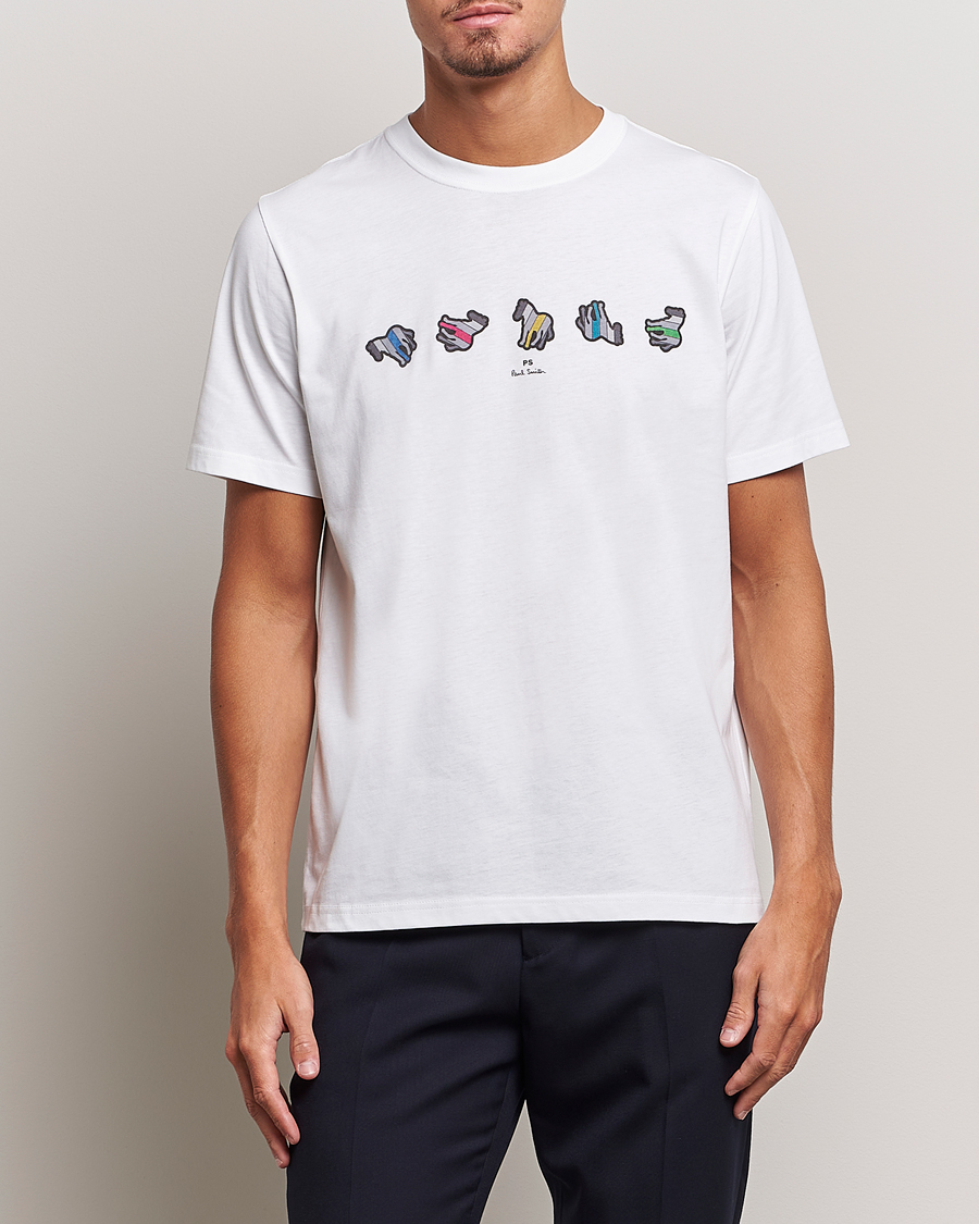 Herre |  | PS Paul Smith | Zebra Repeat Crew Neck T-Shirt White
