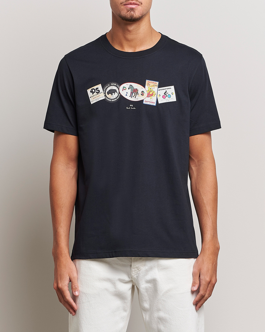 Herre | Paul Smith | PS Paul Smith | PS In A Row Crew Neck T-Shirt Navy